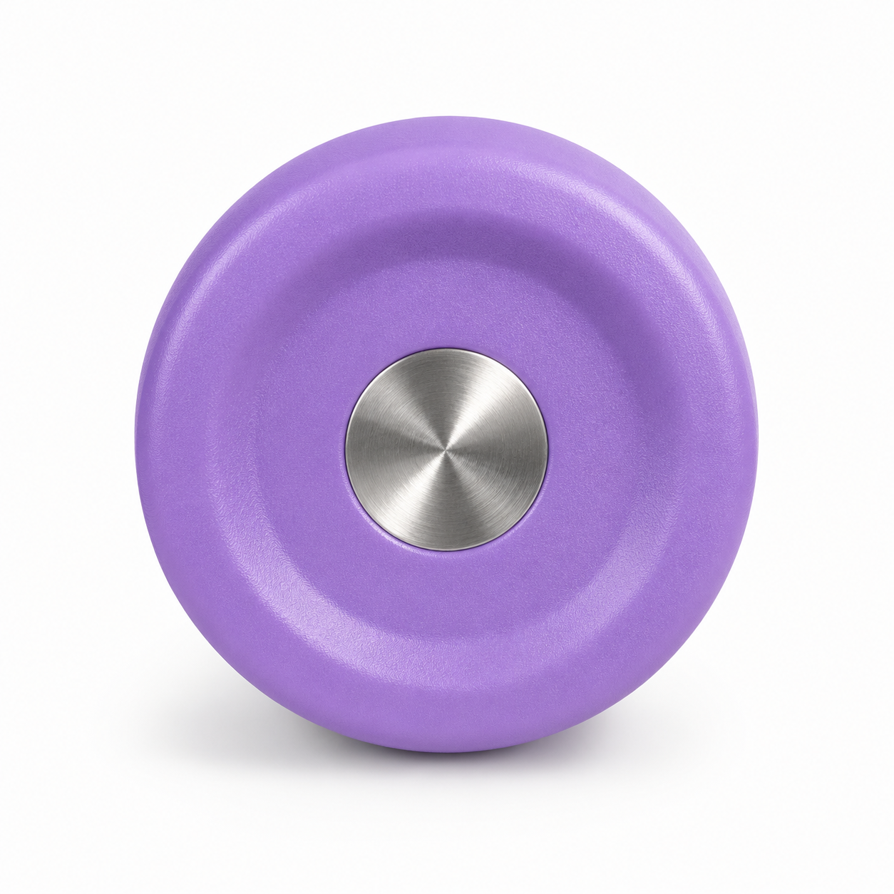 Purple silicone lid with stainless steel center for food storage containers